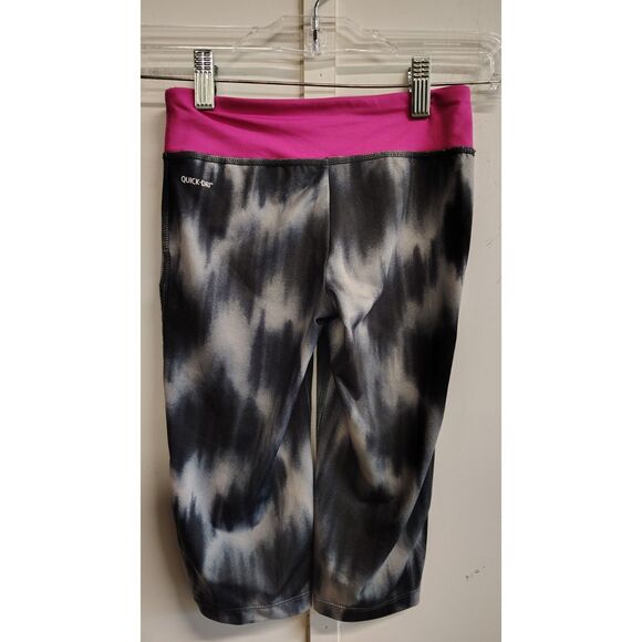 Xersion Girls Cropped Pink and Black Leggings Small - Picture 2 of 9